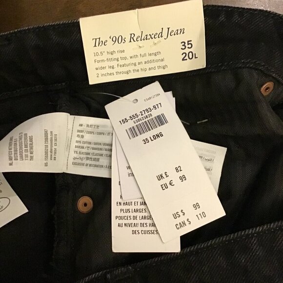 Abercrombie 20L (35L) New 90s Relaxed High Rise Curve Love Women’s Jeans Black - Picture 8 of 10